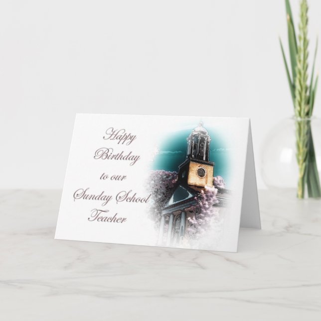 Birthday for Sunday School Teacher Card (Front)