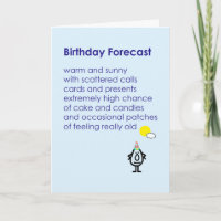 Birthday Forecast - a funny birthday poem