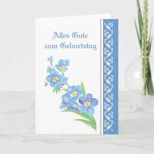 Birthday Forget me nots, Garden Flowers German Card