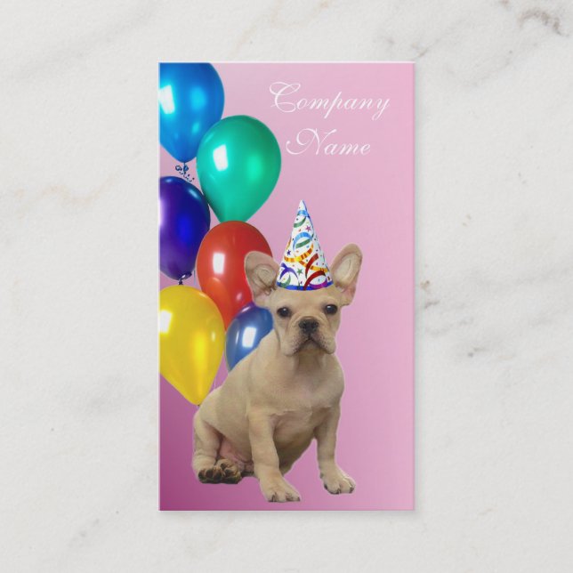 Birthday French Bulldog Business Cards (Front)