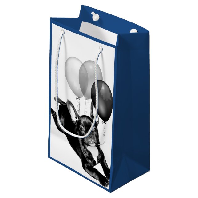 Birthday French Bulldog gift bag (Front Angled)