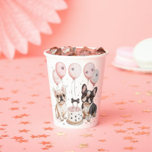 Birthday French Bulldogs Birthday Cake Paper Cups