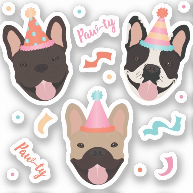 Birthday French Bulldogs Confetti (Front)