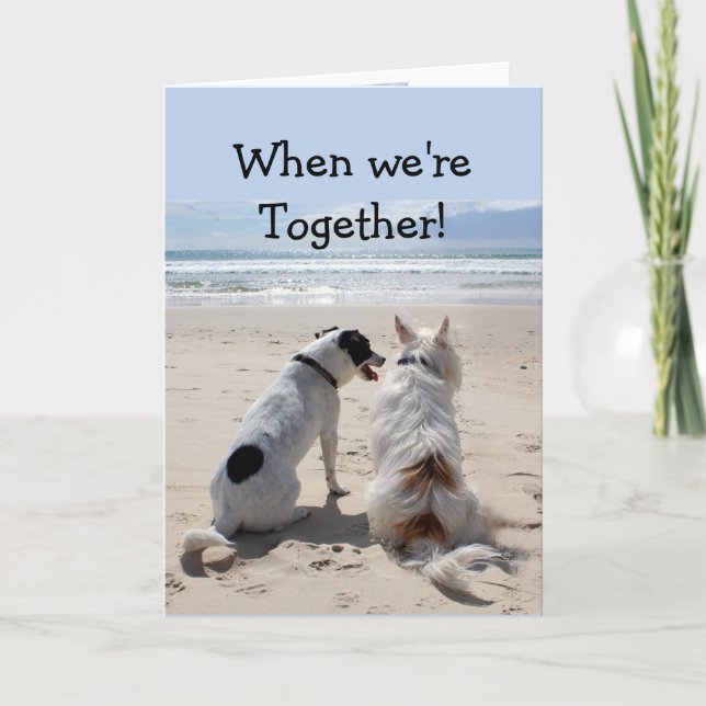 Birthday Friend Cute Dogs Humour  Card (Front)