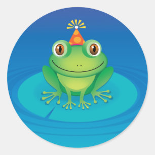 Birthday Frog Classic Round Sticker