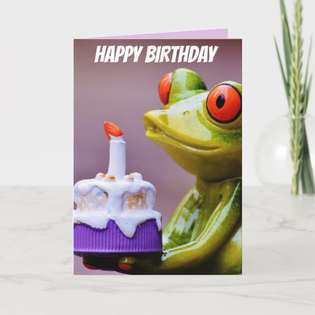 BIRTHDAY FROG FUNNY GREETING CARDS (Front)