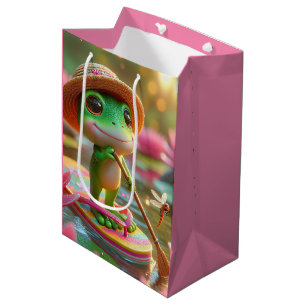 Birthday Frog Paddling a Flip-Flop Medium Gift Bag