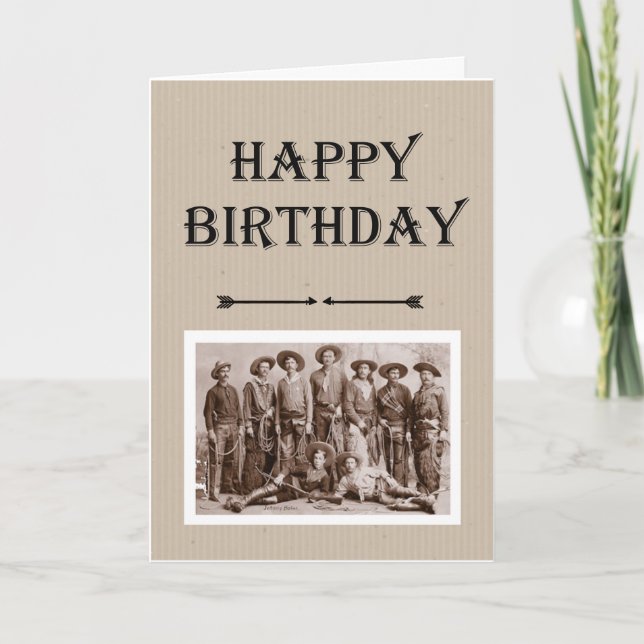 Birthday from Gang Vintage Cowboys Fun Card (Front)