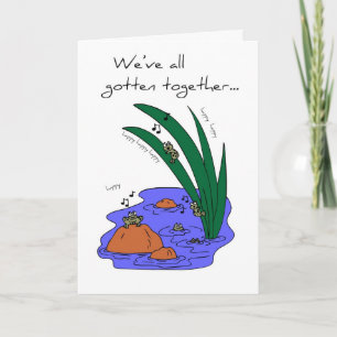Birthday From Group, Frogs in Water Card