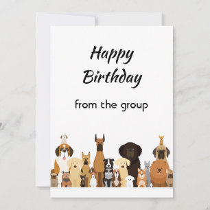 Birthday from the Group Fun Dog Breeds Thank You Card