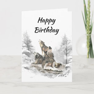Birthday from the Group Fun Howling Wolves Card