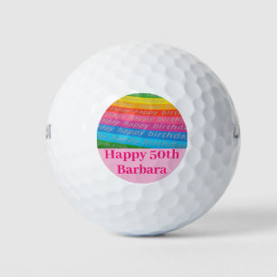 Birthday Fun Colourful Rainbow Golf Balls