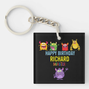 Birthday FUN Monsters kids cute Key Ring
