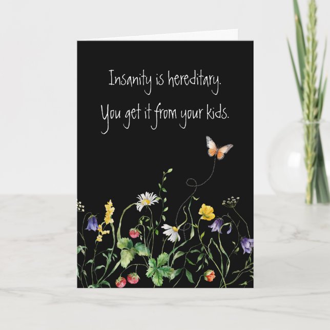 Birthday Fun Quote and Wildflowers Card (Front)