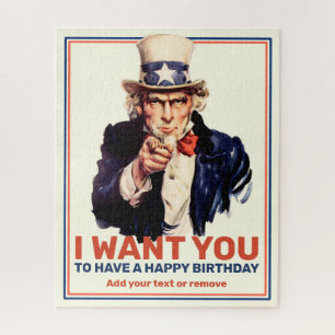 Birthday fun, Uncle Sam "I Want You" poster, Jigsaw Puzzle