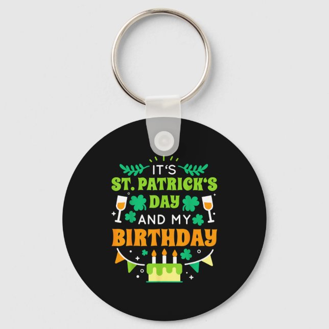 Birthday Funny Born On St Patricks Day 2020  Key Ring (Front)