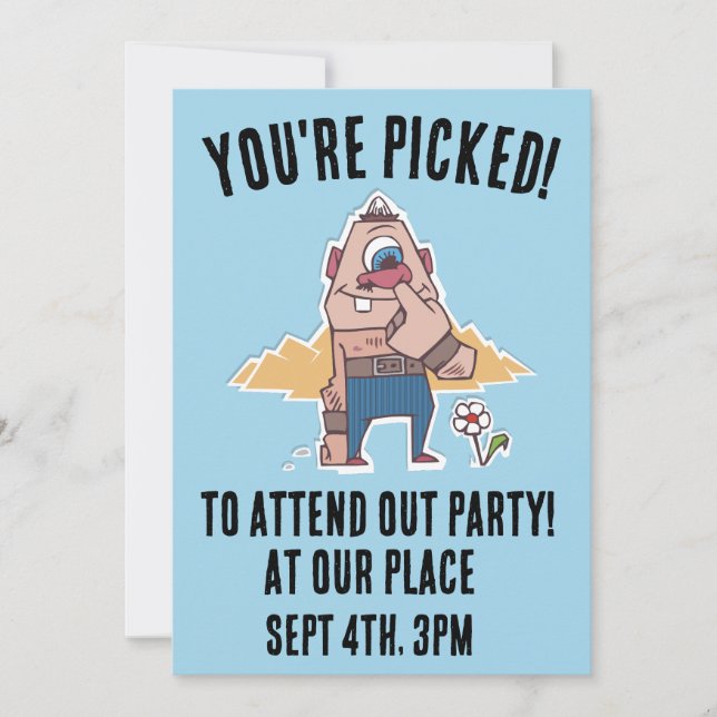 BIRTHDAY FUNNY NOSE PICKER BOYS CUSTOM INVITATIONS (Front)