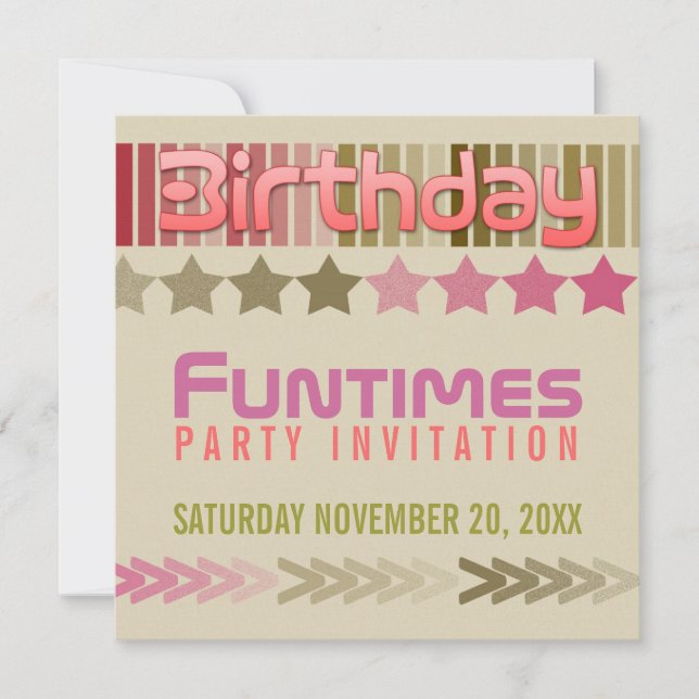 Birthday FunTimes Invitation (Front)