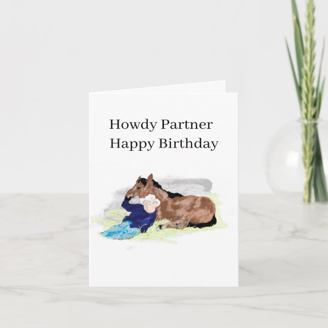 Birthday G Card  :  Day On The Old Corral  (Front)