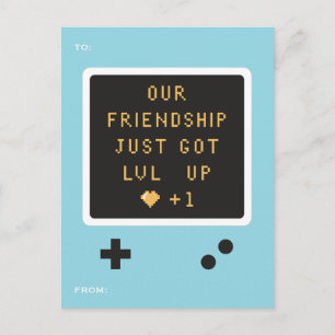 Birthday Gameboy Friendship Level Up Custom Holiday Postcard