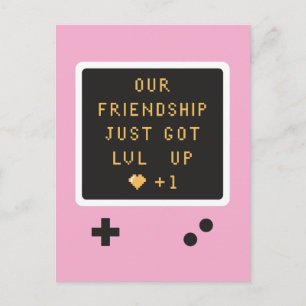 Birthday Gameboy Friendship Level Up Postcard