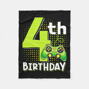 Birthday Gamer 4 Years Old Funny Video Game Boys Fleece Blanket