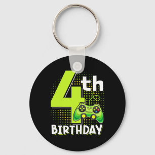 Birthday Gamer 4 Years Old Funny Video Game Boys Key Ring