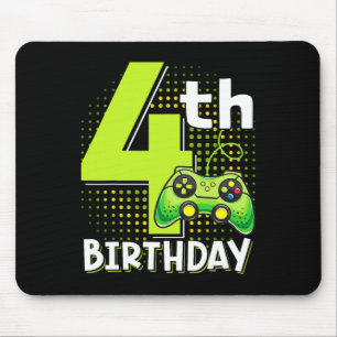 Birthday Gamer 4 Years Old Funny Video Game Boys Mouse Mat