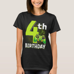 Birthday Gamer 4 Years Old Funny Video Game Boys T-Shirt
