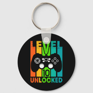 Birthday Gamer Boy Or Gamer Girl - Level 10 Unlock Key Ring