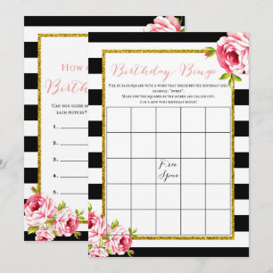 Birthday Games x2 - how old bingo game Invitation