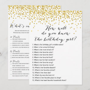 Birthday Games x2 - phone game who knows Invitation