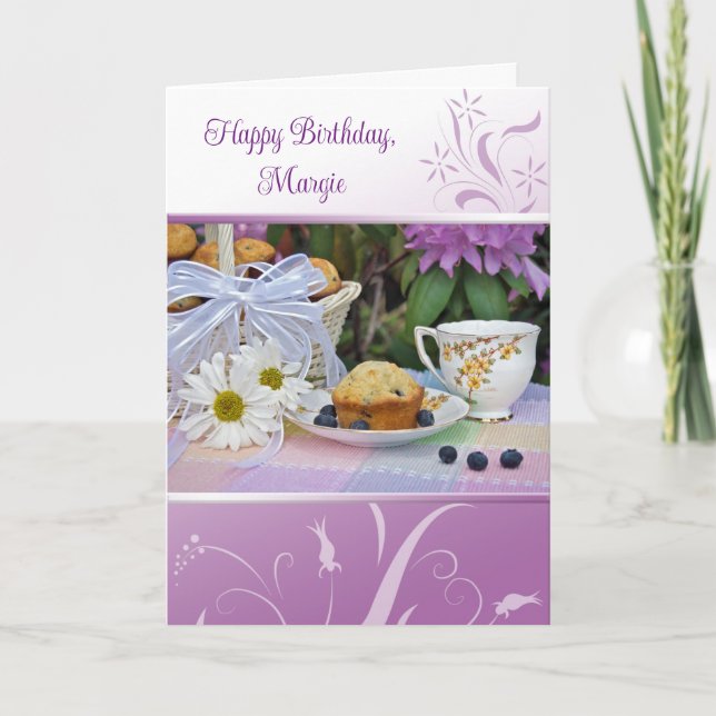 Birthday Garden Breakfast With Muffins Card (Front)