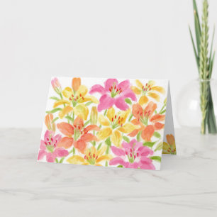 Birthday Garden Lilies Blessings Joy Happiness Card