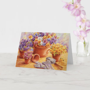 Birthday Garden Pansies Joy Happiness Card