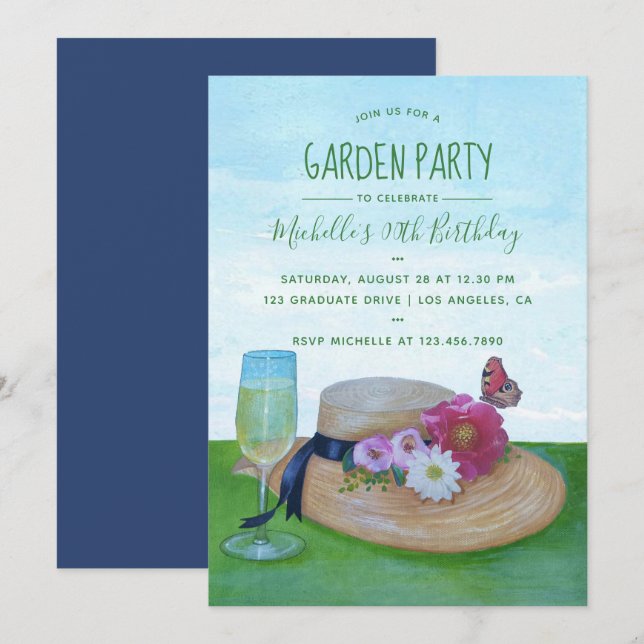 Birthday Garden Party invitation (Front/Back)