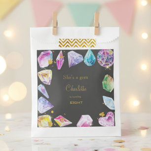 Birthday Gem Party Crystals Girl's watercolor Favour Bags