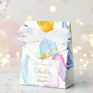 Birthday Gem Party Crystals Girl's watercolor Favour Box