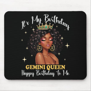 Birthday Gemini Queen Women Girl Zodiac Sign Mouse Mat