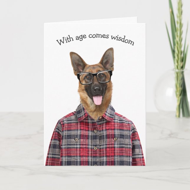 Birthday German Shepherd Dog Humour Card (Front)