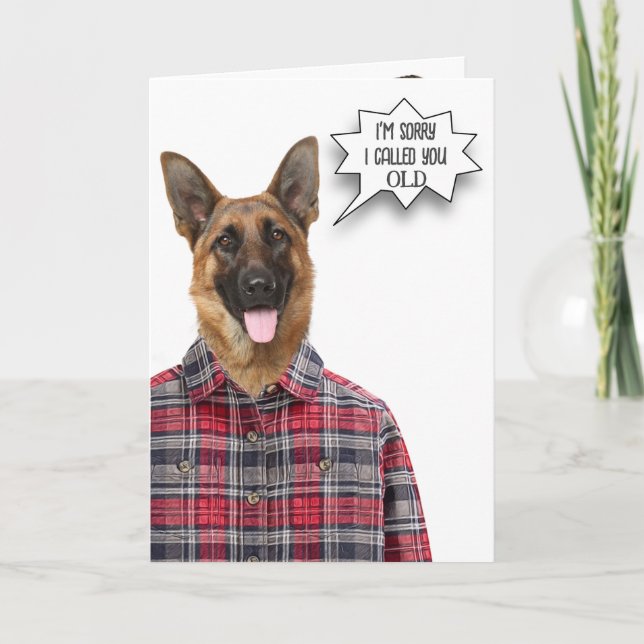 Birthday German Shepherd Dog Humour Card (Front)