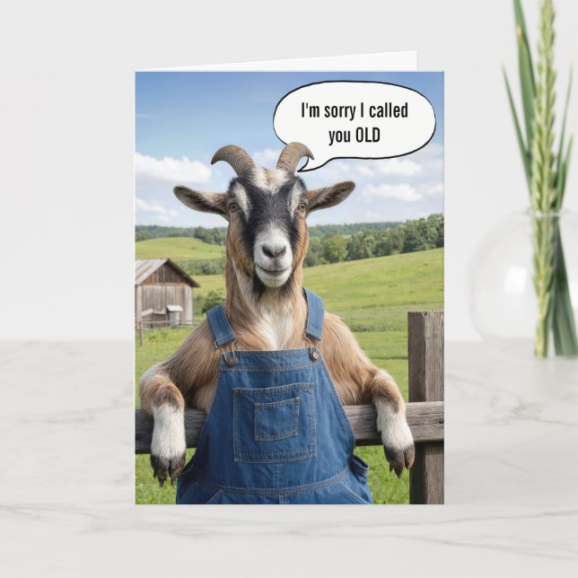 Birthday Getting Old Goat Humour Card (Front)