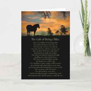 Birthday Getting Older Beautiful Horse and Words Card