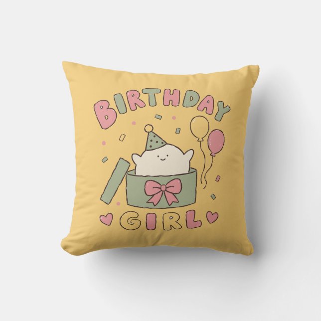 Birthday Ghost Cute Party Character Cushion (Front)