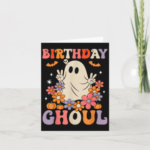 Birthday Ghoul Floral Ghost Halloween Women Girls Card