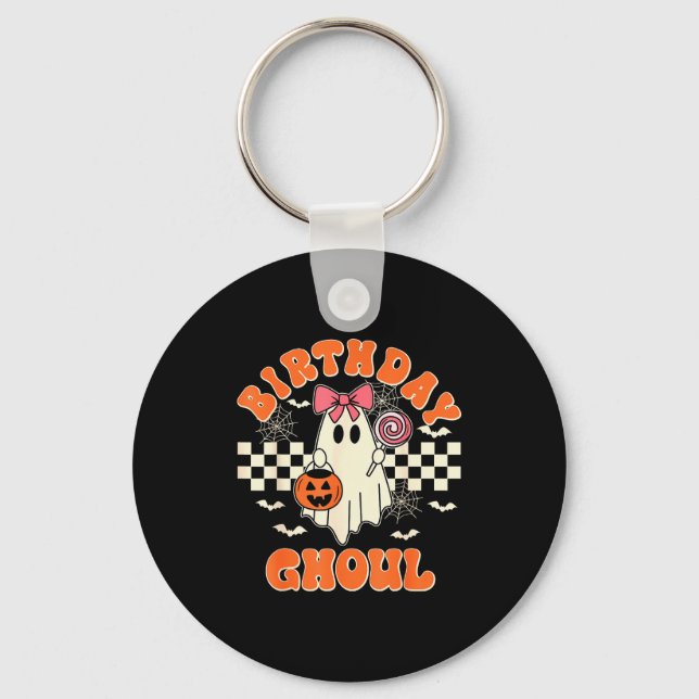 Birthday Ghoul Soky Season Groovy Halloween Kids G Key Ring (Front)