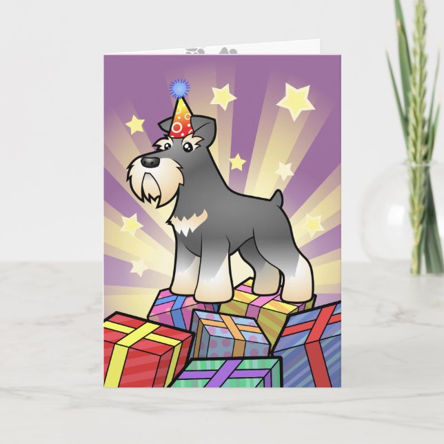 Birthday Giant/Standard/Miniature Schnauzer Card (Front)