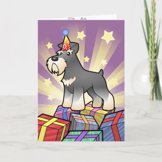 Birthday Giant/Standard/Miniature Schnauzer Card | Zazzle ...