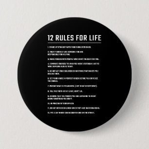 Birthday Gift 12 Rules For Life 7.5 Cm Round Badge
