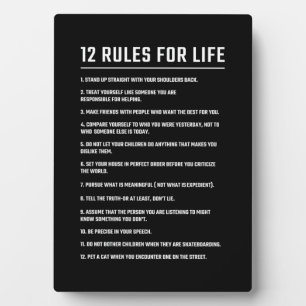 Birthday Gift 12 Rules For Life Plaque